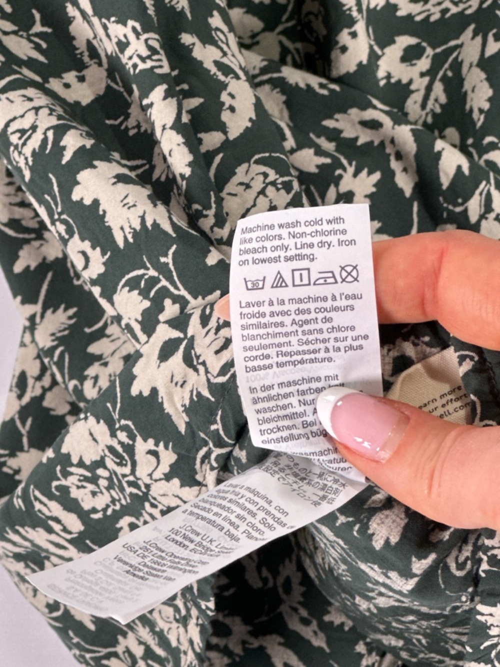 Madewell Tiered Mini Dress XL Dark Green Floral Babydoll - Picture 5 of 11